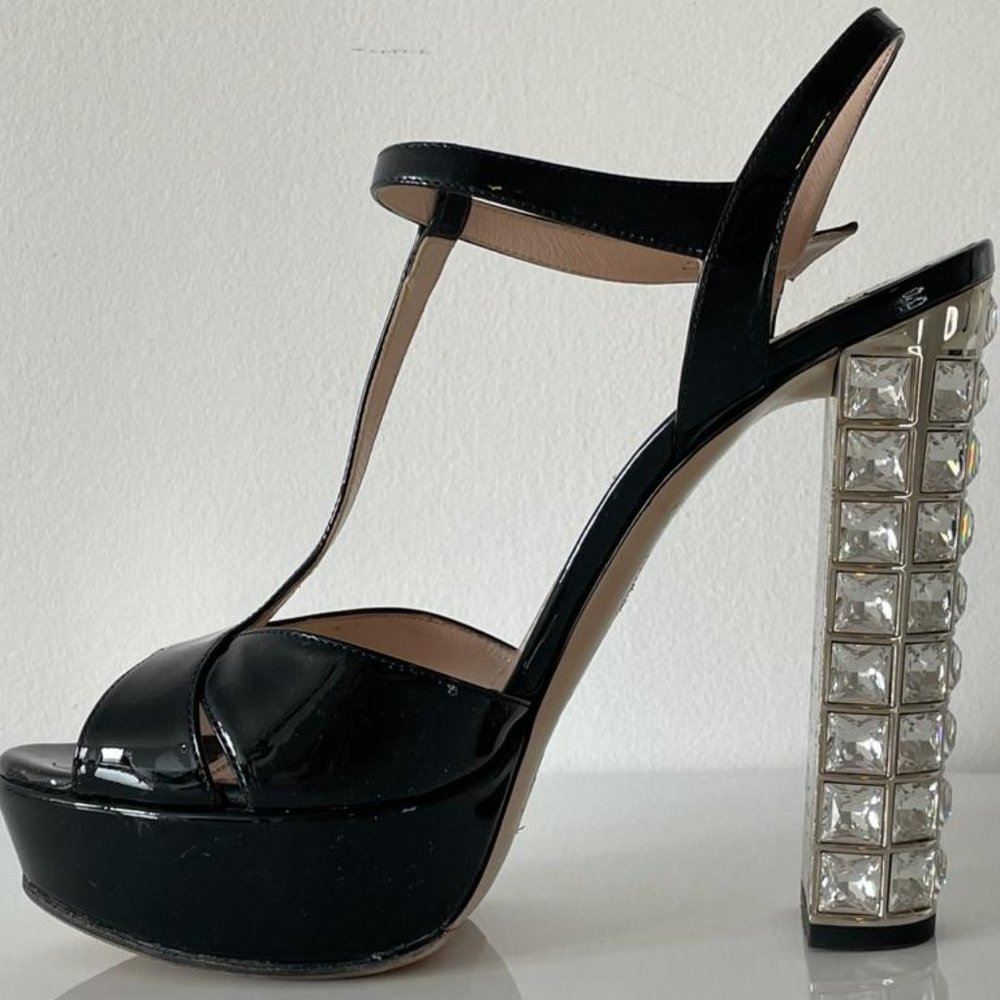 miu miu heels with swarovski crystals blac - Picture 2 of 4